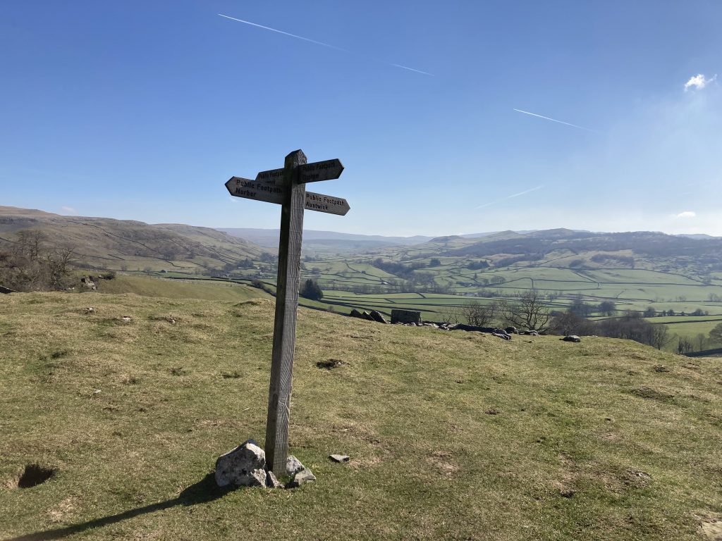 footpath sign in the landscape